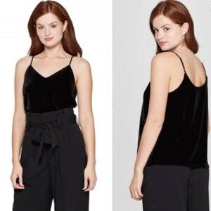 A New Day Black Velvet Cami Adjustable Straps